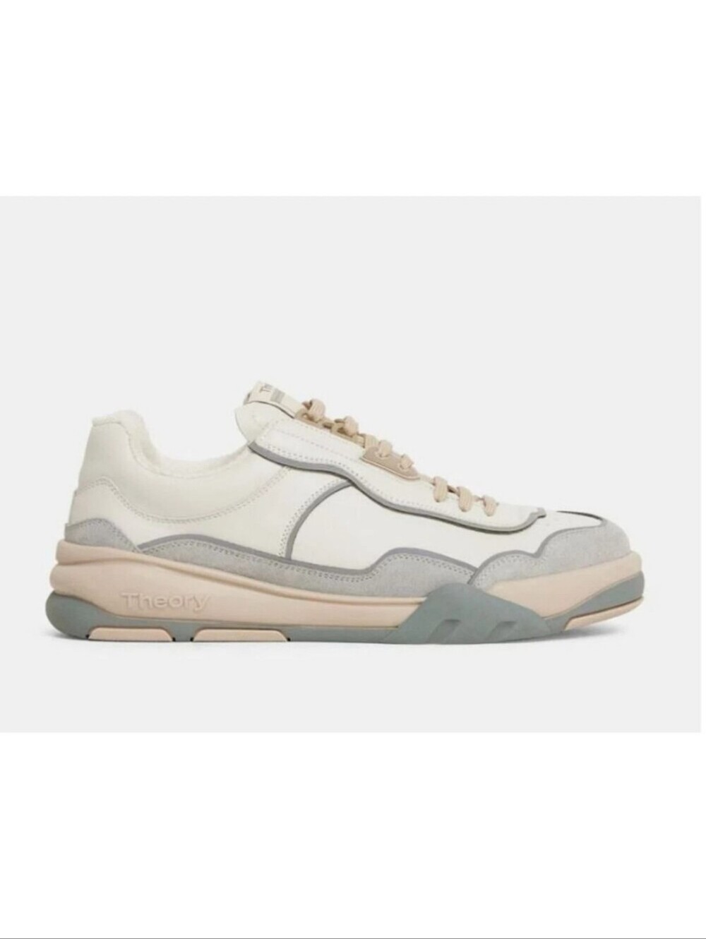 Theory Project Women's Cream, Gray & Tan Low-Top Sneaker